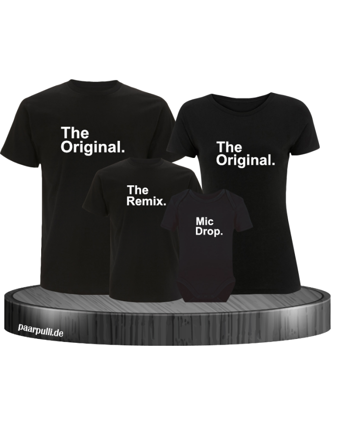 The Original The Remix und Mic Drop Familienlook Partner Set für die Familie in schwarz