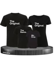 The Original The Remix und Mic Drop Familienlook Partner Set für die Familie in schwarz