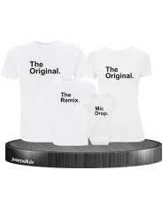 The Original The Remix und Mic Drop Familienlook Partner Set für die Familie in weiß