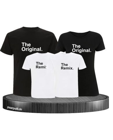 The Original The Remix und Mic Drop Familienlook Partner Set für die Familie in schwarz weiß The Original The Remix und Mic Drop Familienlook Partner Set für die Familie in schwarz weiß