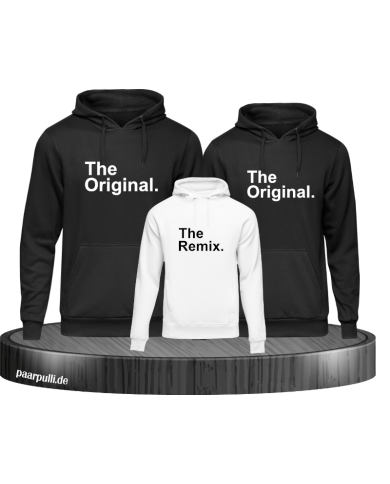 The Original und The Remix Familien Hoodies in schwarz und weiß The Original und The Remix Familien Hoodies in schwarz und weiß