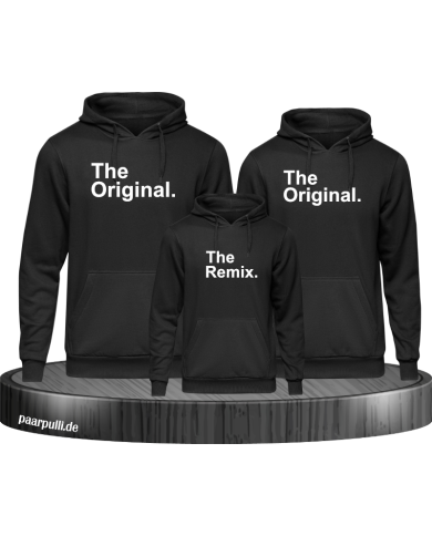 The Original und The Remix Familien Hoodies in schwarz The Original und The Remix Familien Hoodies in schwarz