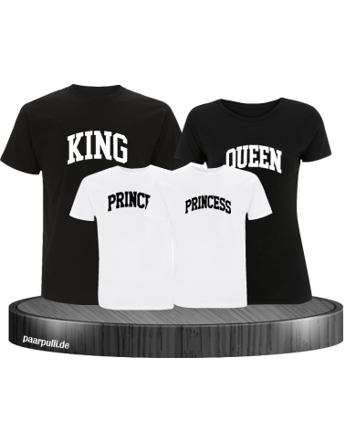 King Queen Prince Princess Familienlook in schwarz weiß King Queen Prince Princess Familienlook in schwarz weiß