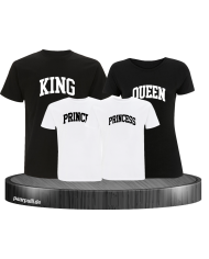 King Queen Prince Princess mit kurviger Form Familienlook T-Shirts