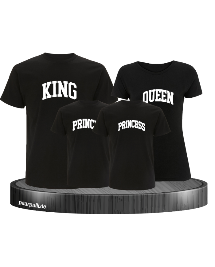 King Queen Prince Princess Familienlook in schwarz
