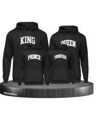 King Queen Prince Princess Familienlook Pullis in schwarz