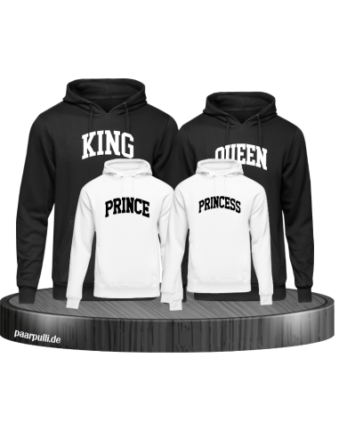 King Queen Prince Princess Familienlook Pullis in schwarz weiß King Queen Prince Princess Familienlook Pullis in schwarz weiß