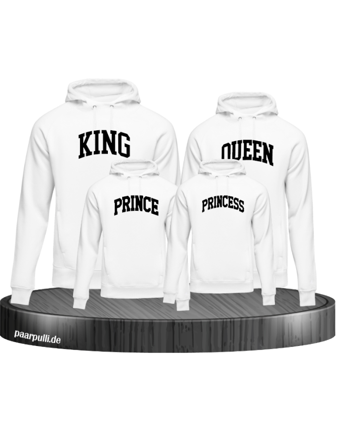 King Queen Prince Princess Familienlook Pullis in  weiß