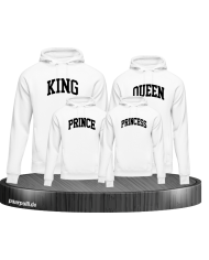 King Queen Prince Princess Familienlook Pullis in  weiß