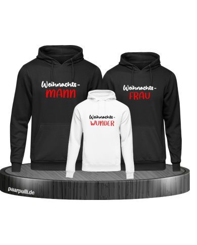 Weihnachtswunder Family Set Hoodies schwarz weiß Weihnachtswunder Family Set Hoodies schwarz weiß