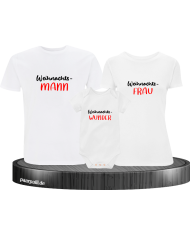 Weihnachtswunder Familien-Set T-Shirts Baby weiß