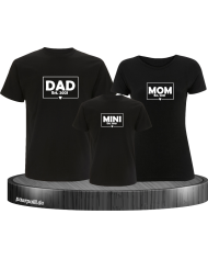 Dad Mom Mini Familienlook T-Shirts in schwarz