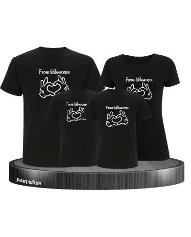 Frohe Weihnachten Familienlook 4 T-Shirts in schwarz Frohe Weihnachten Familienlook 4 T-Shirts in schwarz