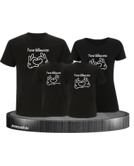 Frohe Weihnachten Familienlook 4 T-Shirts in schwarz