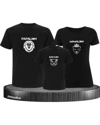 Löwen Familie Mama Papa Kind 3er Familien-Set in schwarz Löwen Familie Mama Papa Kind 3er Familien-Set in schwarz