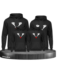 Rentier Weihnachts-Set Familienlook Hoodies