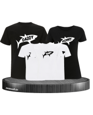 Hai Familie Daddy Mommy Sister Brother Baby 5er Familylook Set in schwarz weiß