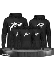 hai familie 5er hoodies schwarz