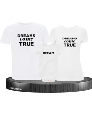 Dreams Come True Familienlook T-Shirts mit Baby-Body in  weiß