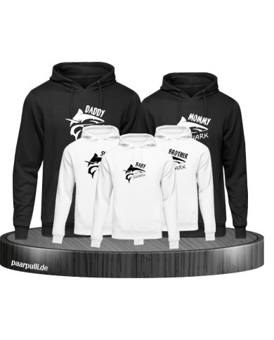 Shark Familien 5er Hoodie-Set Shark Familien 5er Hoodie-Set