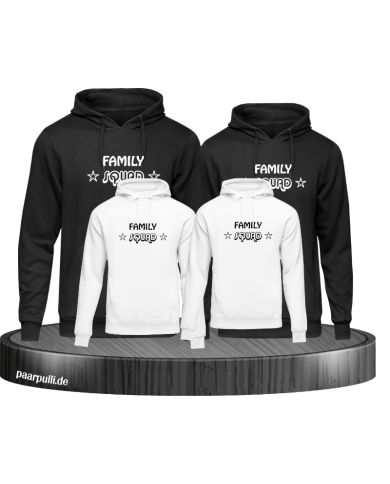 Family Squad Hoodies für die Familie in schwarz weiß Family Squad Hoodies für die Familie in schwarz weiß