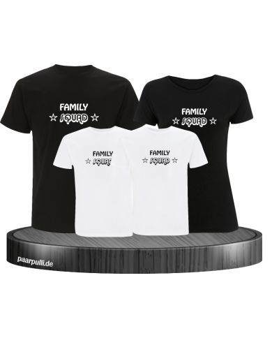 Family Squad T-Shirts für die Familie in schwarz weiß Family Squad T-Shirts für die Familie in schwarz weiß