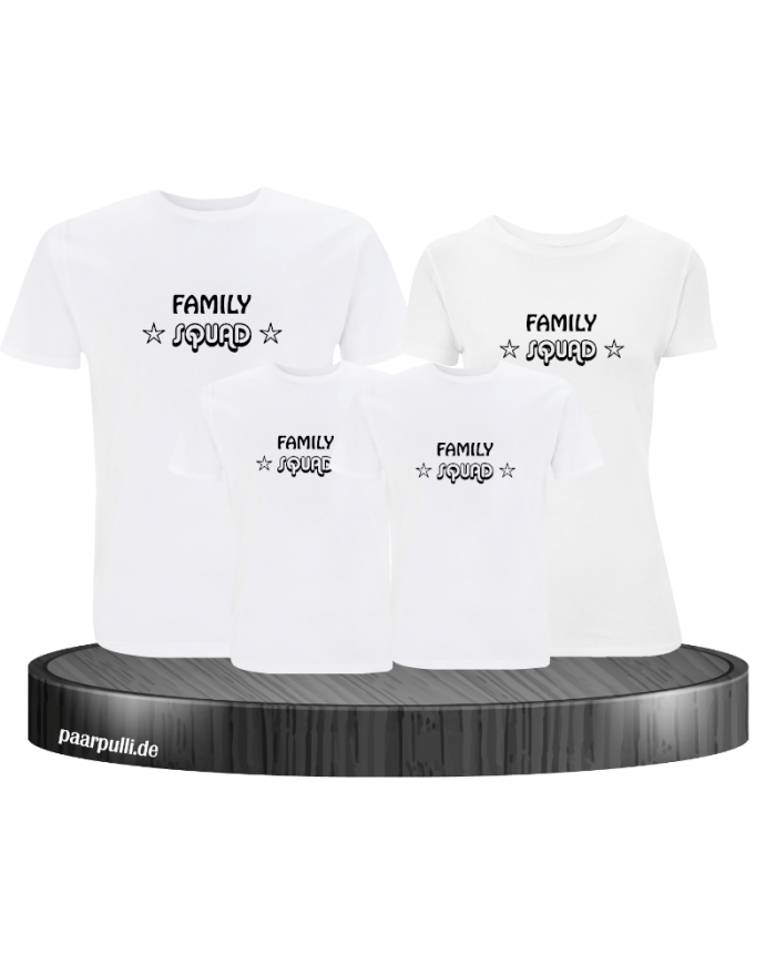 Family Squad T-Shirts für die Familie in weiß