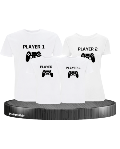 Player Familie Set T-Shirts in Weiß Player Familie Set T-Shirts in Weiß
