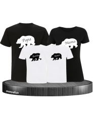 Bären Familie Papa Mama Sister Brother Familienlook in schwarz weiß