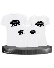 Bären Familie Papa Mama Sister Brother Familienlook in weiß