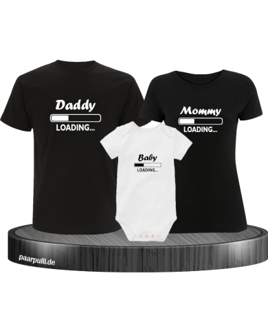 Daddy, Baby Mommy und Loading als Familienlook-Set