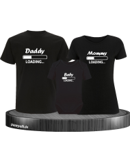 Daddy Mother und Baby Familien-Shirts in schwarz