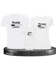 Daddy Mother und Baby Familien-Shirts in weiß