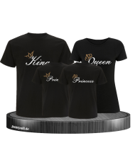 King Queen und Princess bedruckt mit King Queen und Princess schwarzes familie T shirt