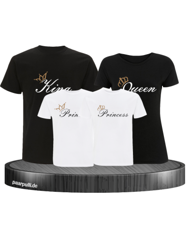 King Queen und Princess bedruckt mit King Queen und Princess schwarze weißes familie T shirt King Queen und Princess bedruckt mit King Queen und Princess schwarze weißes familie T shirt