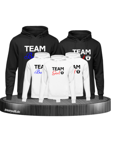 "Team Boy" und "Team Girl" 5er Familien-Set Hoodies "Team Boy" und "Team Girl" 5er Familien-Set Hoodies