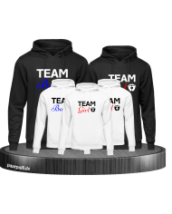"Team Boy" und "Team Girl" 5er Familien-Set Hoodies