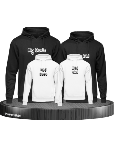 Big Dude Mini Dude Big Girl Mini Girl Hoodies als Familienlook Big Dude Mini Dude Big Girl Mini Girl Hoodies als Familienlook