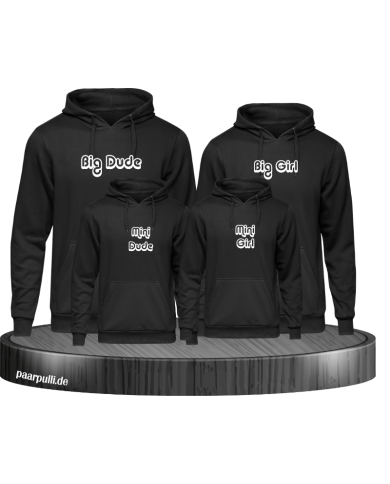 Big Dude Mini Dude Big Girl Mini Girl Hoodies als Familienlook Big Dude Mini Dude Big Girl Mini Girl Hoodies als Familienlook