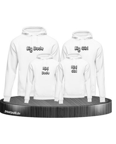 Big Dude Mini Dude Big Girl Mini Girl Hoodies als Familienlook Big Dude Mini Dude Big Girl Mini Girl Hoodies als Familienlook