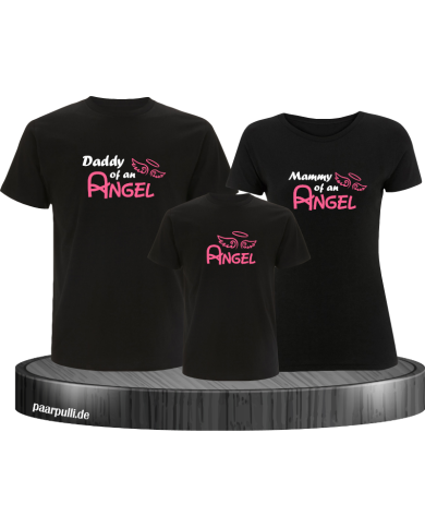 Angel Familie in schwarz T Shirts Familienlook Angel Familie in schwarz T Shirts Familienlook