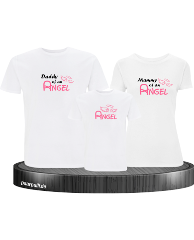 Angel Familie in weiß T Shirts Familienlook Angel Familie in weiß T Shirts Familienlook