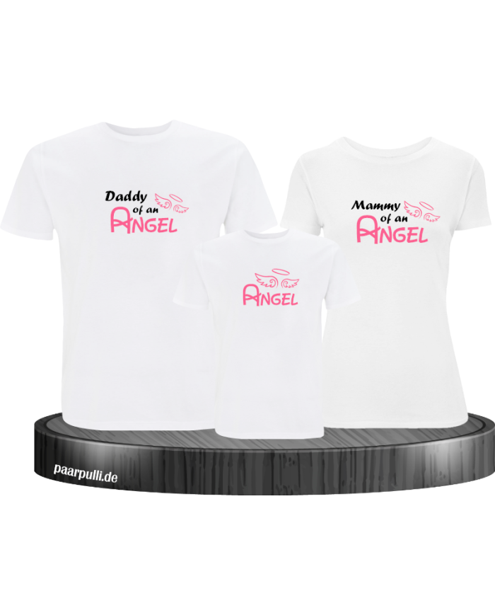 Angel Familie in weiß T Shirts Familienlook