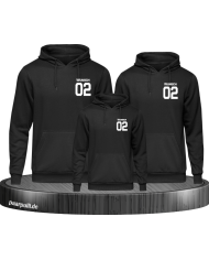 Familien Set beidseitig bedruckt mit Wunschname und Wunschzahl