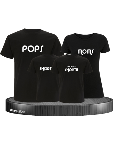 Familienlook Pops Moms shorty in schwarz Familienlook Pops Moms shorty in schwarz