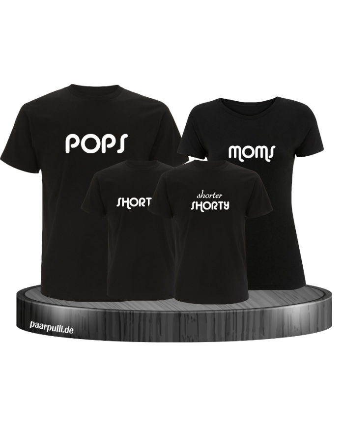 Familienlook Pops Moms shorty in schwarz