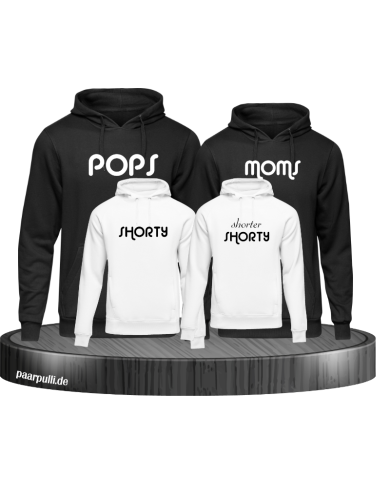 Moms Pops Shorty shorter Shorty Familien Set in weiß schwarz Moms Pops Shorty shorter Shorty Familien Set in weiß schwarz