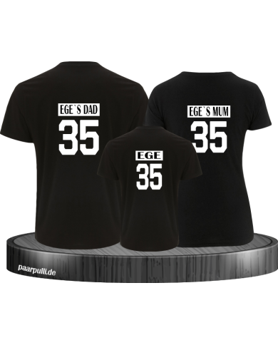 mum dad und kind shirt für familien