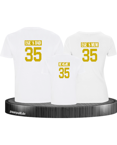 mum dad und kind shirt für familien