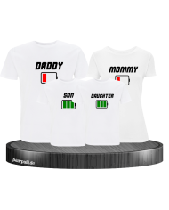 Familienlook Set mit Akku Design in weiß